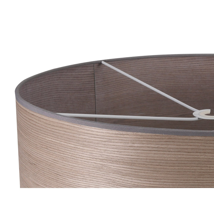 Nelson Lighting NL76939 Vivi Round 600x 210mm Wood Effect Shade Grey Oak/White Laminate