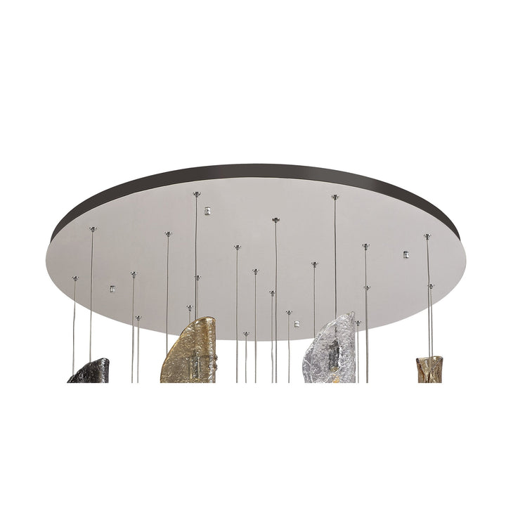 Nelson Lighting NL78609 Wish Pendant 5M 21 Light Polished Chrome/Clear & Amber & Smoked Glass