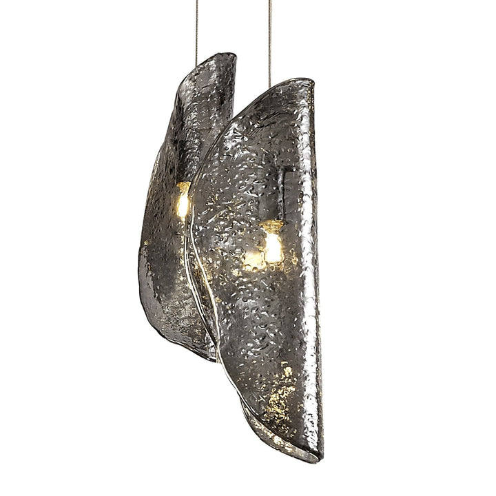 Nelson Lighting NL78609 Wish Pendant 5M 21 Light Polished Chrome/Clear & Amber & Smoked Glass