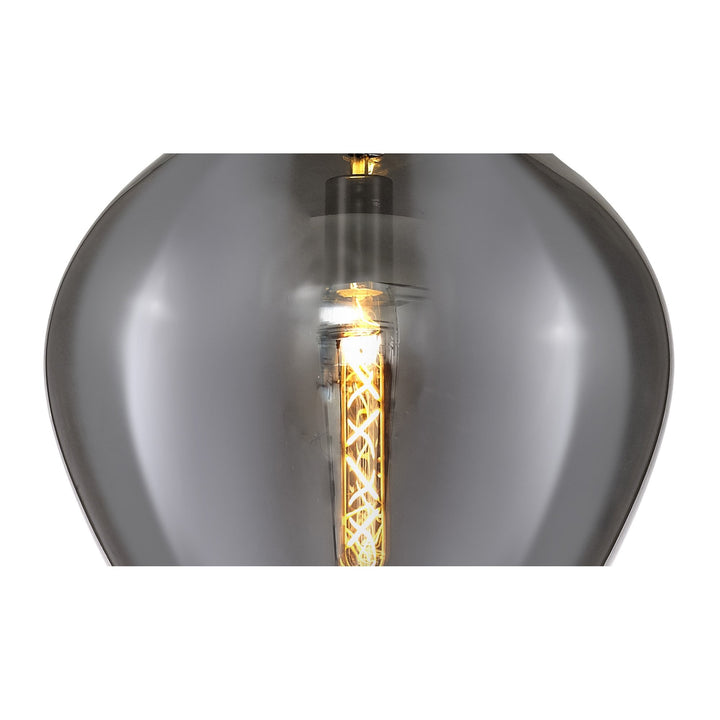 Nelson Lighting NL84169 Zen Pendant 38cm Round Chrome & Smoke