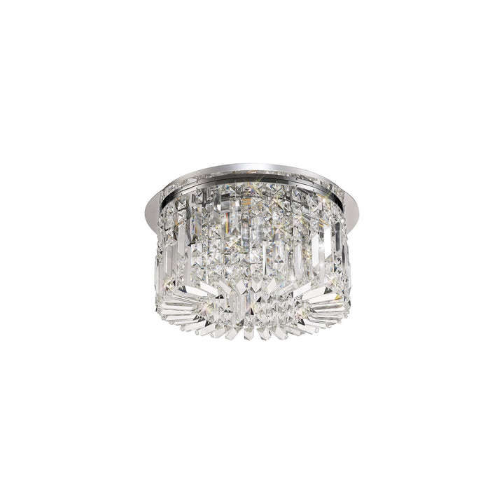 Nelson Lighting NL78049 Zian 45cm Round Flush Chandelier 5 Light Polished Chrome/Crystal