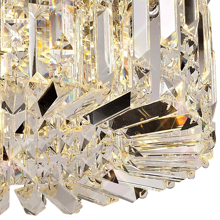 Nelson Lighting NL78049 Zian 45cm Round Flush Chandelier 5 Light Polished Chrome/Crystal