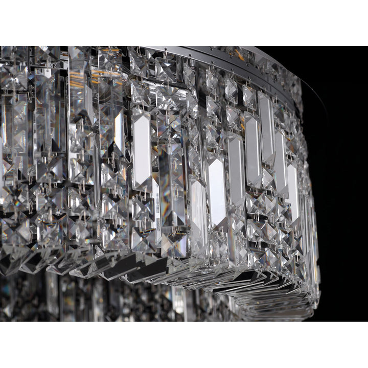 Nelson Lighting NL78089 Zian 80cm Round Pendant Chandelier 12 Light Polished Chrome/Crystal