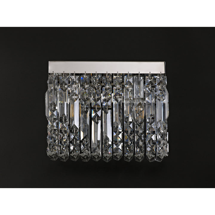 Nelson Lighting NL78119 Zian 29x13cm Rectangular Small Wall Lamp 2 Light Polished Chrome/Crystal