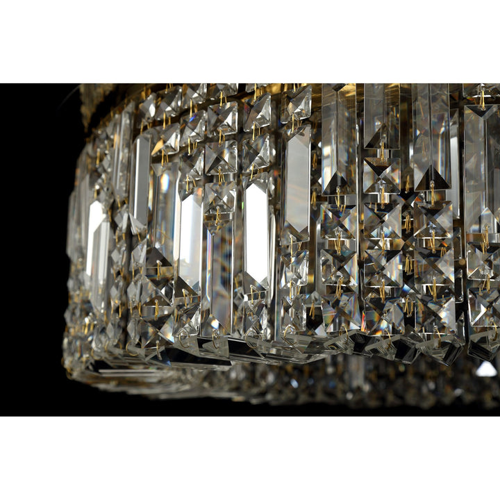 Nelson Lighting NL78159 Zian 80cm Round Flush Chandelier 12 Light Gold/Crystal