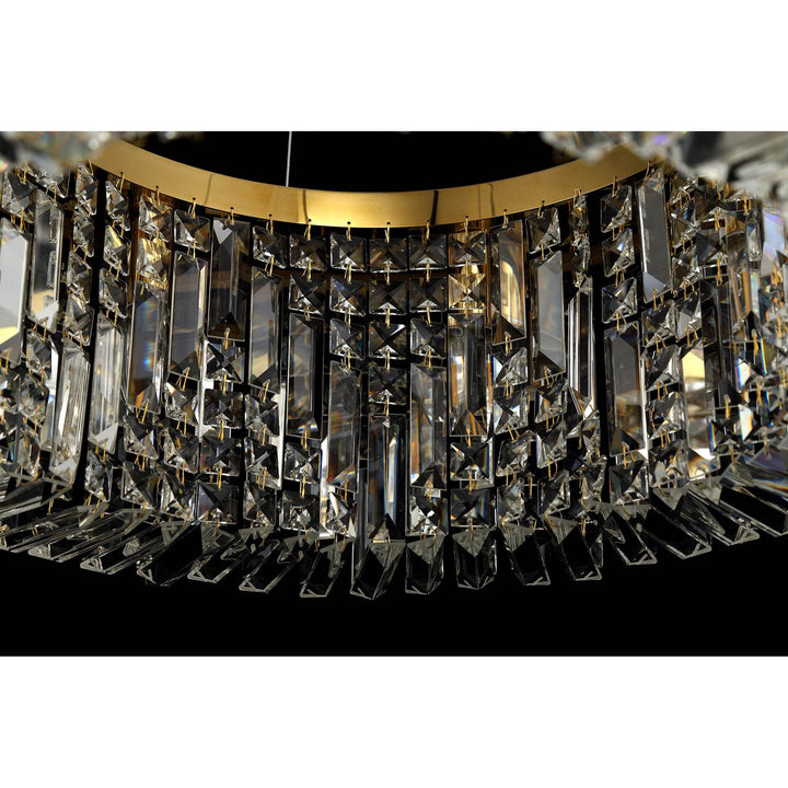 Nelson Lighting NL78179 Zian 80cm Round Pendant Chandelier 12 Light Gold/Crystal