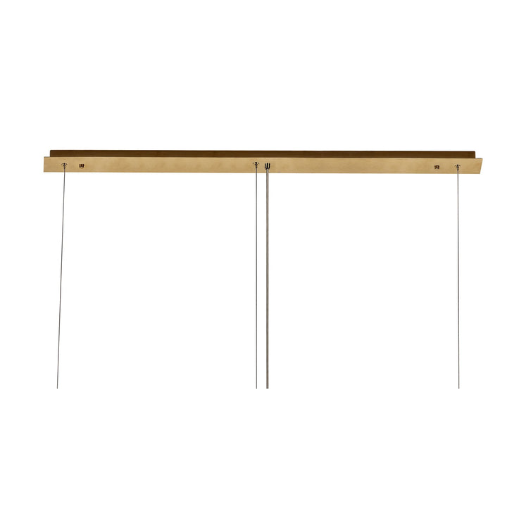 Nelson Lighting NL78199 Zian 138x9cm Rectangular Pendant Chandelier 7 Light Gold/Crystal