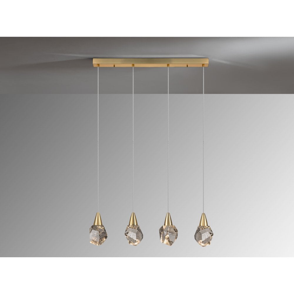 Schuller 157155 Aquaria LED Pendant 4 Light Matt Gold