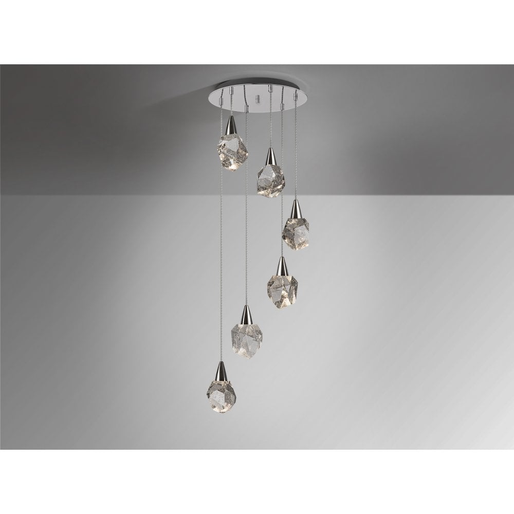 Schuller 157239 Aquaria LED Pendant 6 Light Chrome