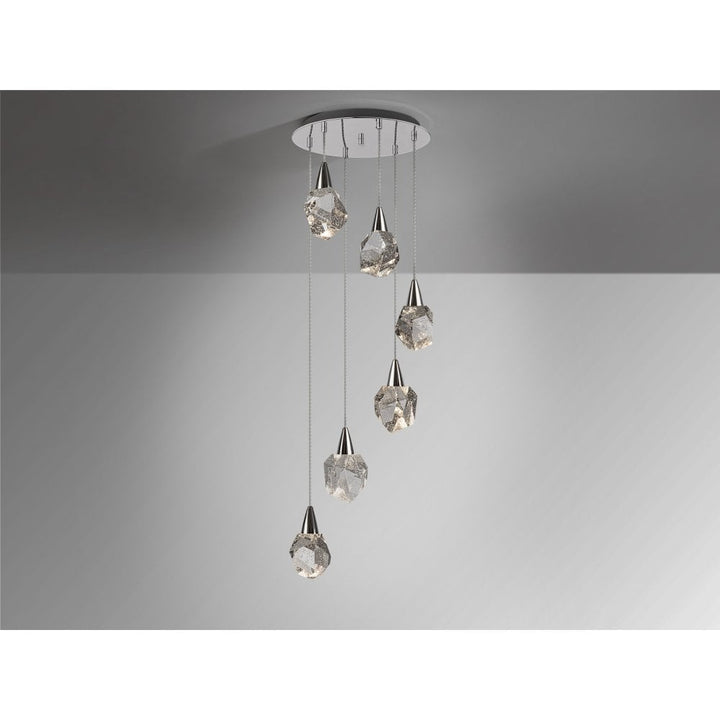 Schuller 157239 Aquaria LED Pendant 6 Light Chrome