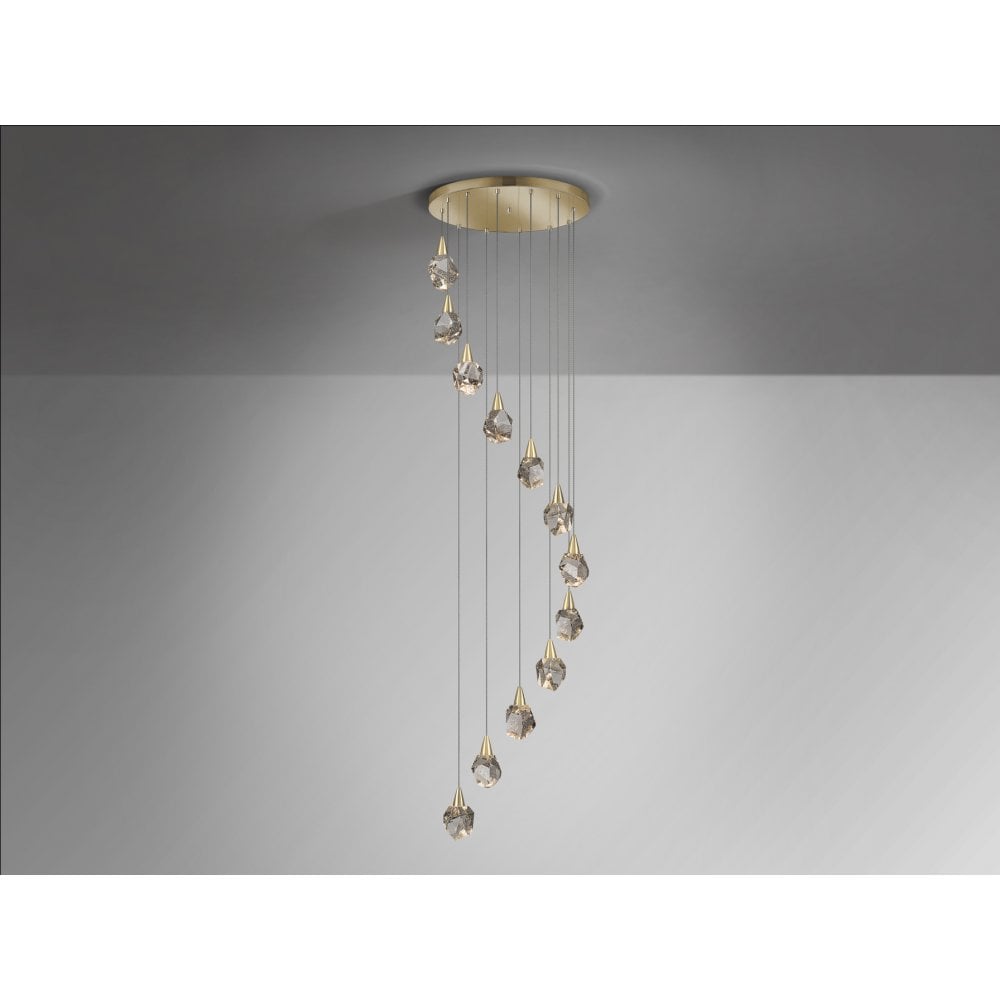 Schuller 157322 Aquaria LED Pendant 12 Light Matt Gold