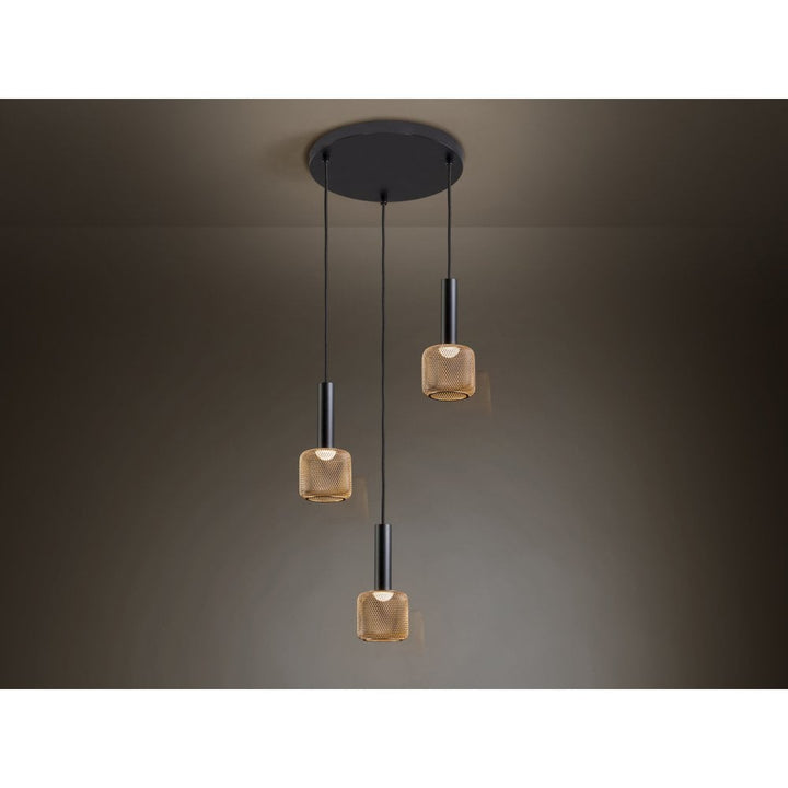 Schuller 175470 Sincro LED Pendant 3 Light Black/Gold