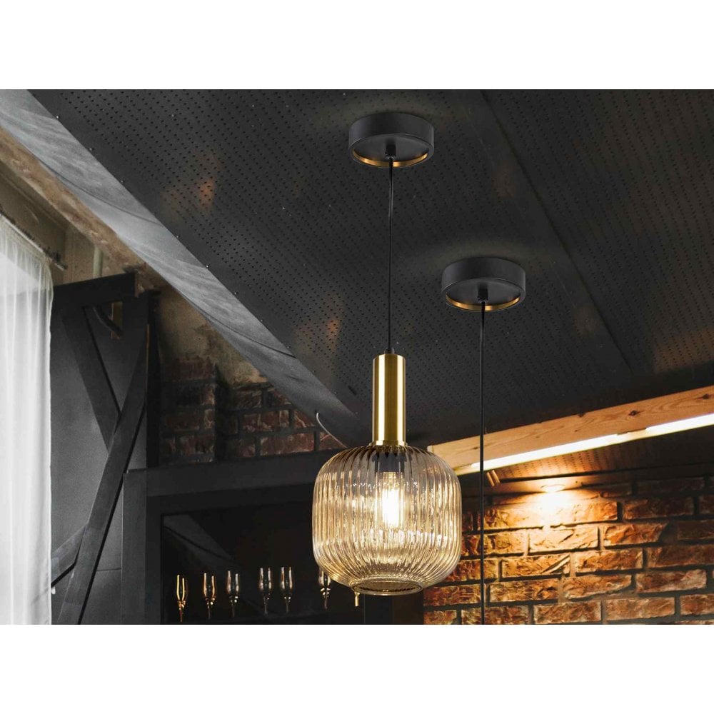 Schuller 225588 Norma Pendant 1 Light Amber