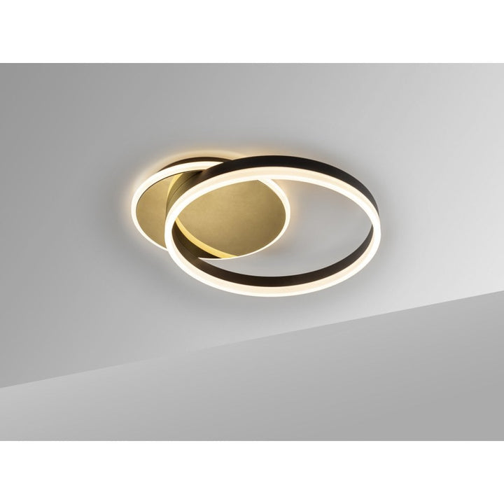 Schuller 226387 Oriel LED Flush Ceiling Light Gold/Black