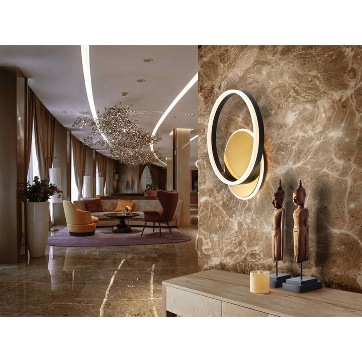 Schuller 226387 Oriel LED Flush Ceiling Light Gold/Black