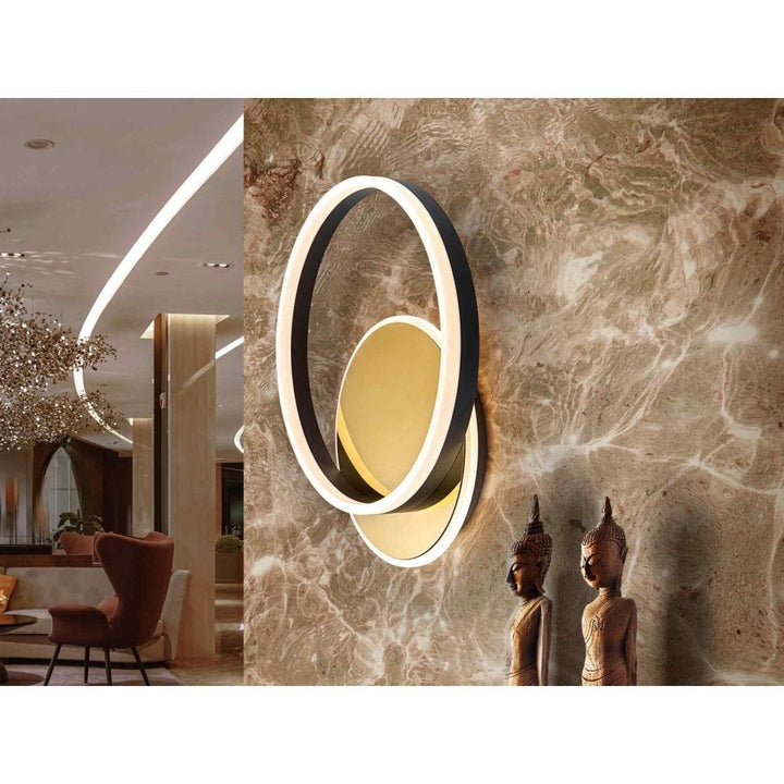 Schuller 226387 Oriel LED Flush Ceiling Light Gold/Black