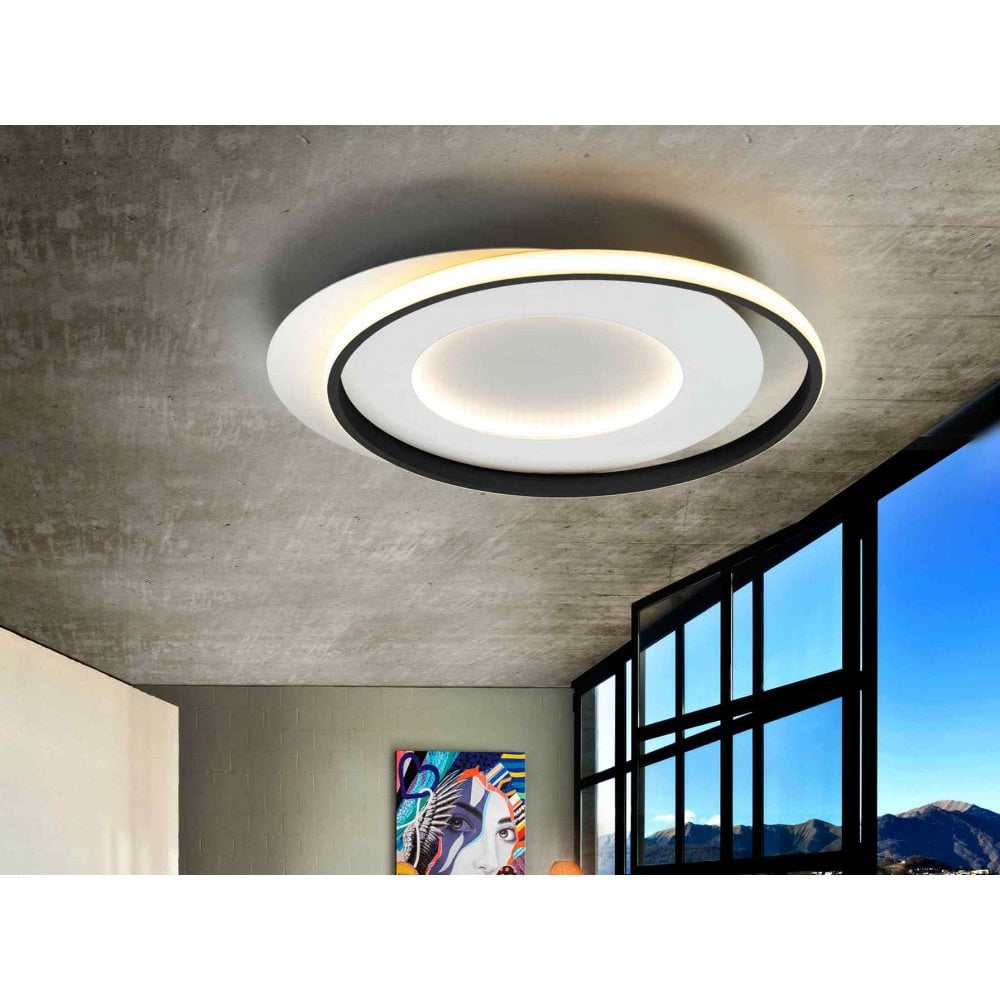 Schuller 245142 Limbos | LED Flush Ceiling Light | White & Black Finish