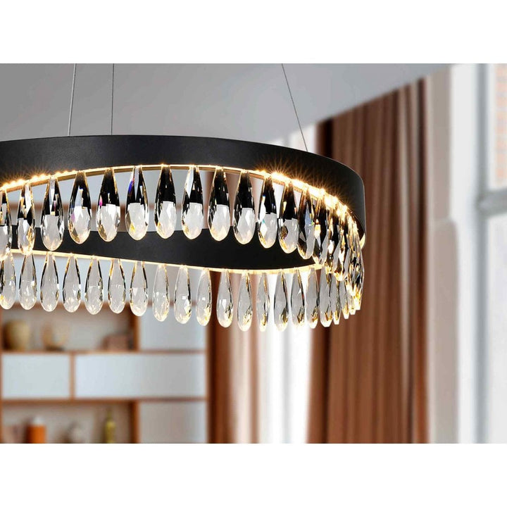 Schuller 294720 Selene LED Pendant Black Crystal
