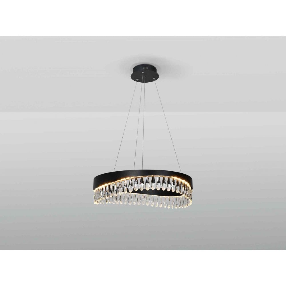 Schuller 294720 Selene LED Pendant Black Crystal