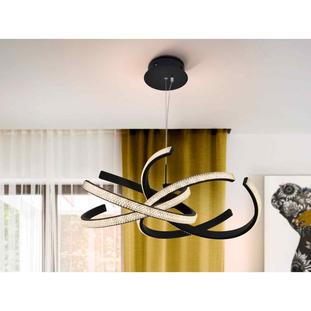 Schuller 302975 Ring II LED Pendant Black