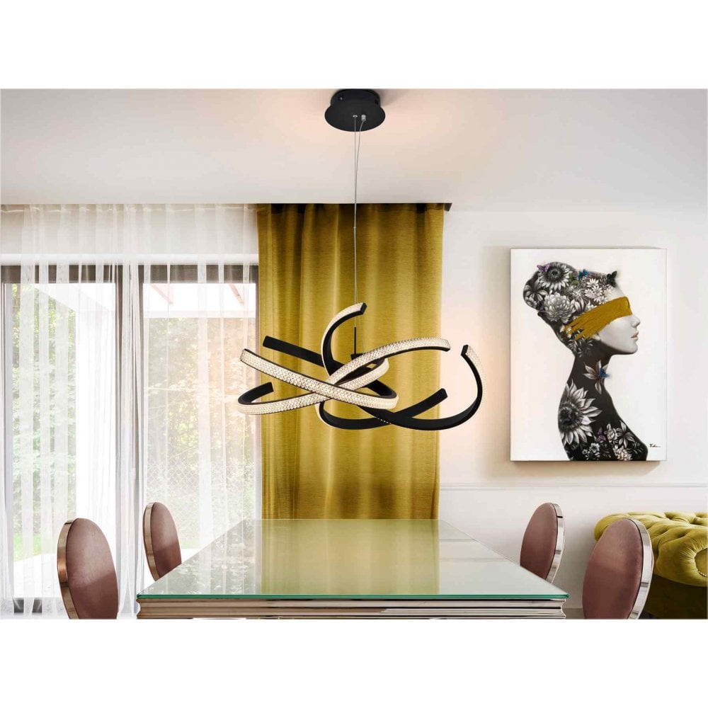 Schuller 302975 Ring II LED Pendant Black