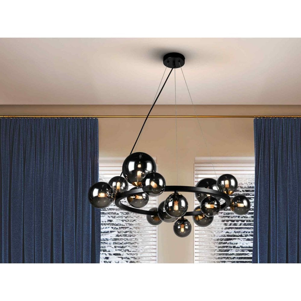 Schuller 329613 Astros 14 Light Pendant Black