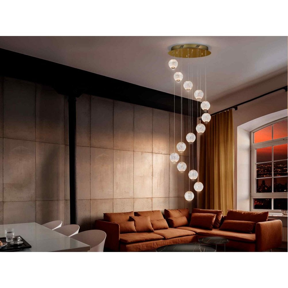 Schuller 354318 Austral LED 14 Light Pendant Gold