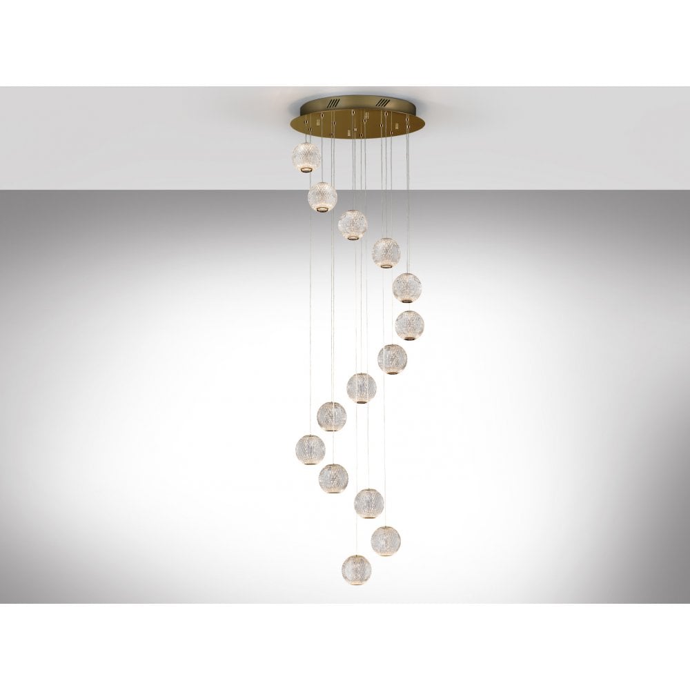 Schuller 354318 Austral LED 14 Light Pendant Gold