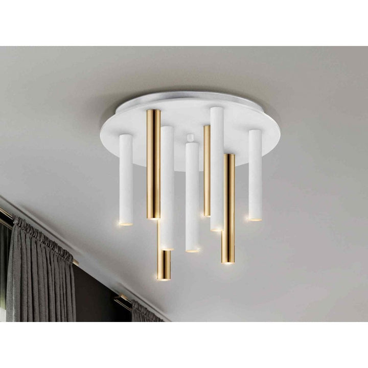 Schuller 374064 Varas LED 9 Light Ceiling Light Gold/White