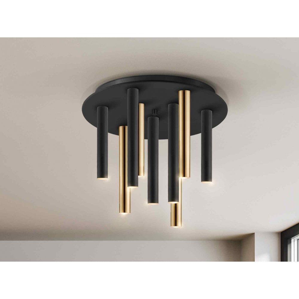 Schuller 374088 Varas LED 9 Light Ceiling Light Gold/Black