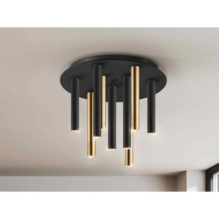 Schuller 374088 Varas LED 9 Light Ceiling Light Gold/Black