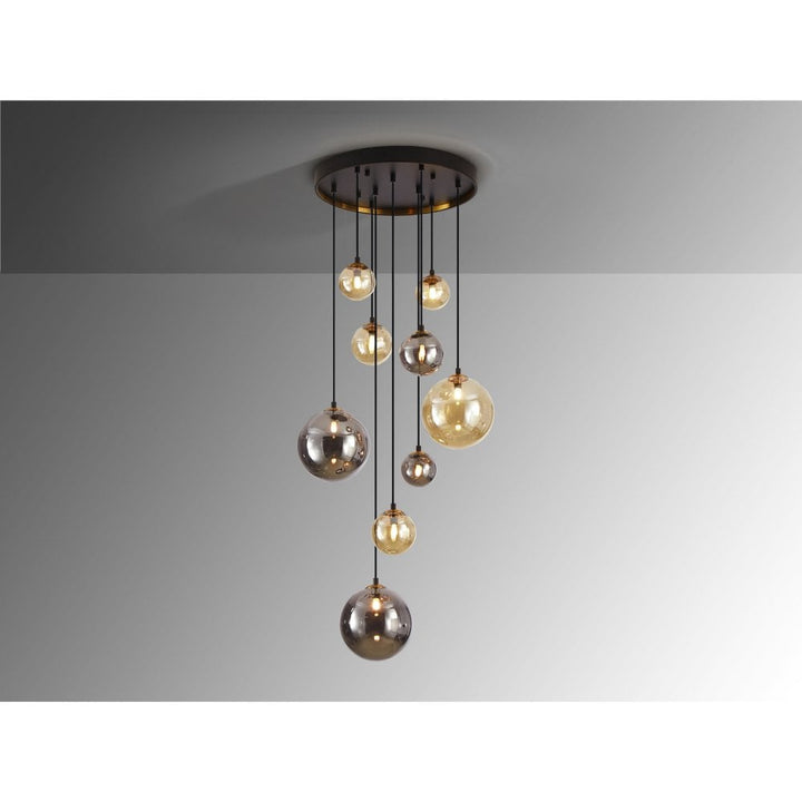 Schuller 439176 Dark 9 Light Pendant Black/Brass