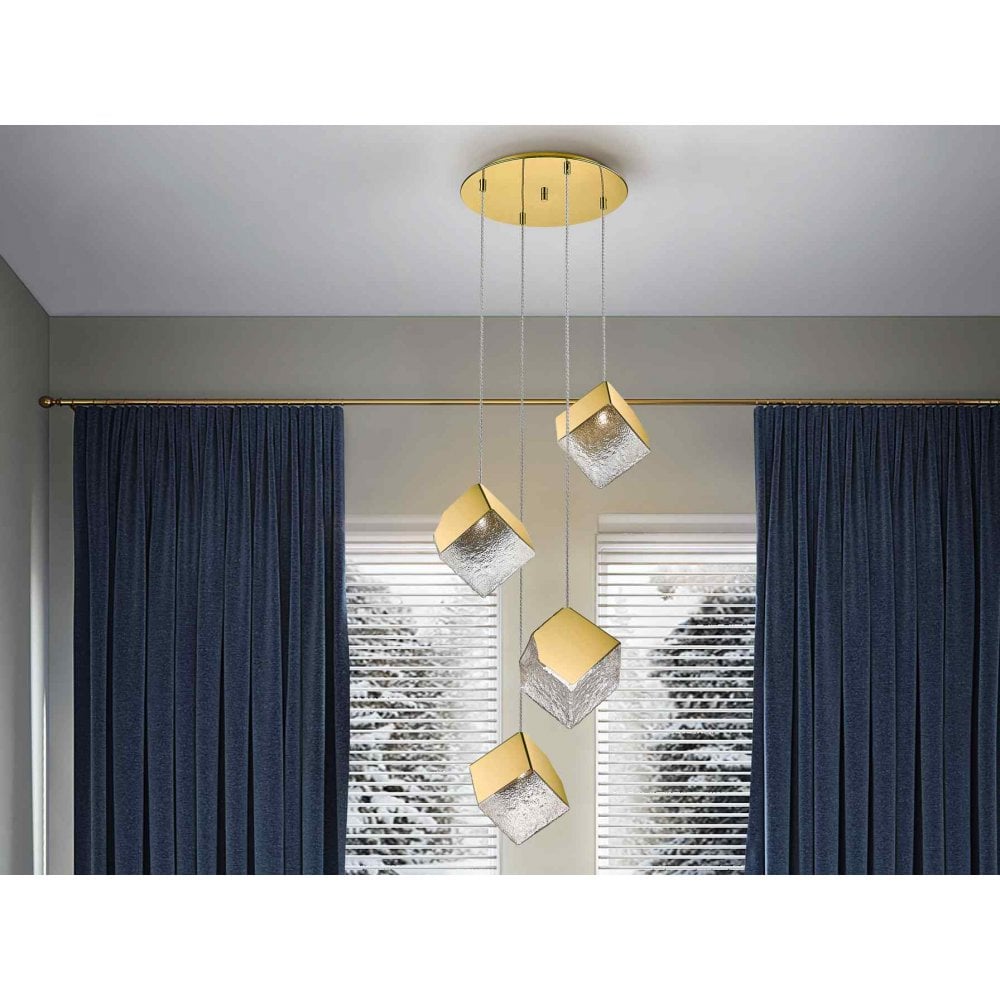 Schuller 720403 Priscila 4 Light Pendant Gold