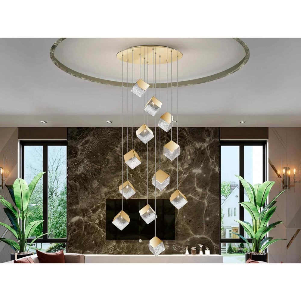 Schuller 721257 Priscila 12 Light Pendant Gold