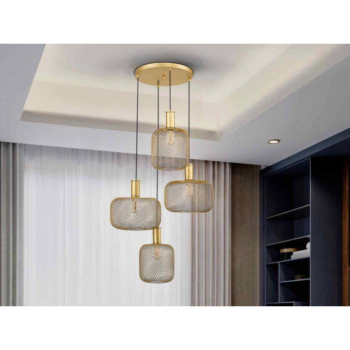 Schuller 910460 Osiris Round 4 Light Pendant Gold