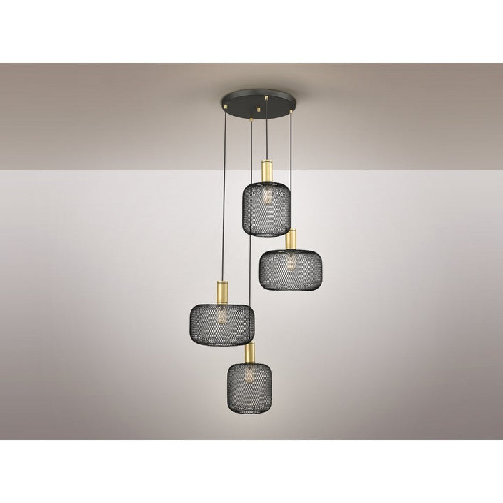 Schuller 910477 Osiris 4 Light Pendant Gold Black