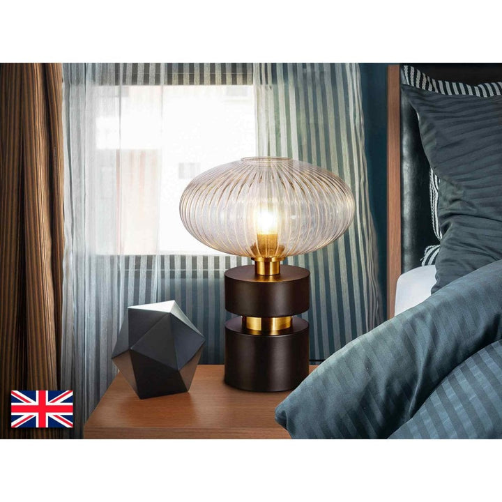 Schuller 225274UK Norma Table Lamp 1 Light Black Brass