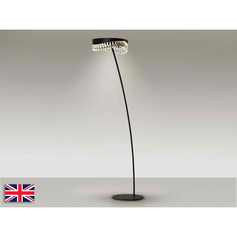 Schuller 294867UK Selene LED Floor Lamp Black Glass