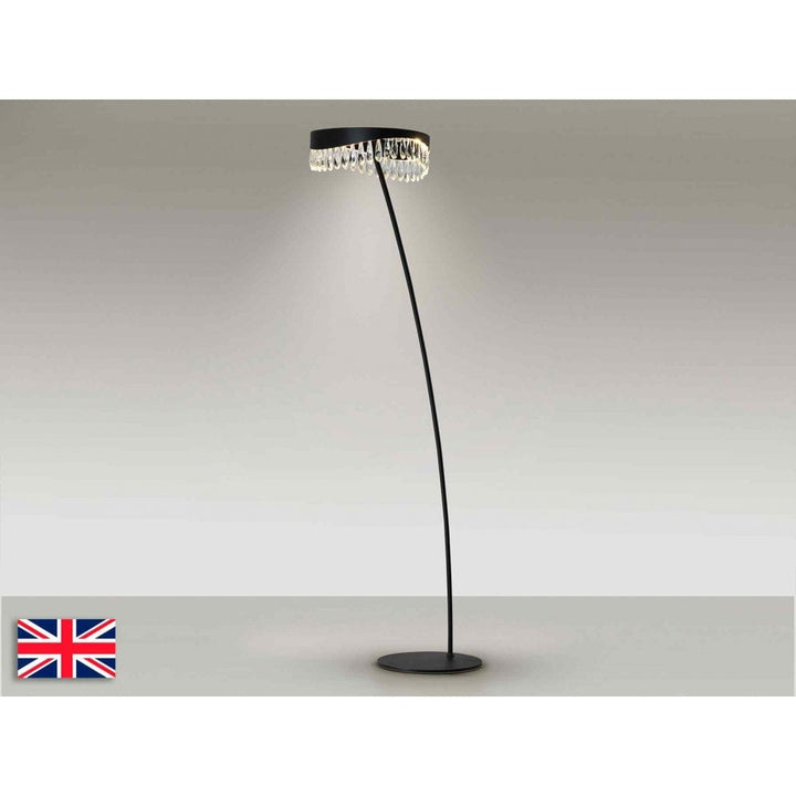 Schuller 294867UK Selene LED Floor Lamp Black Glass