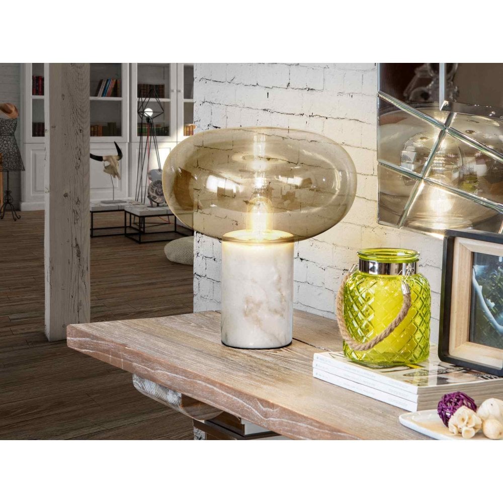 Schuller 837156UK Fungi Table Lamp White Marble