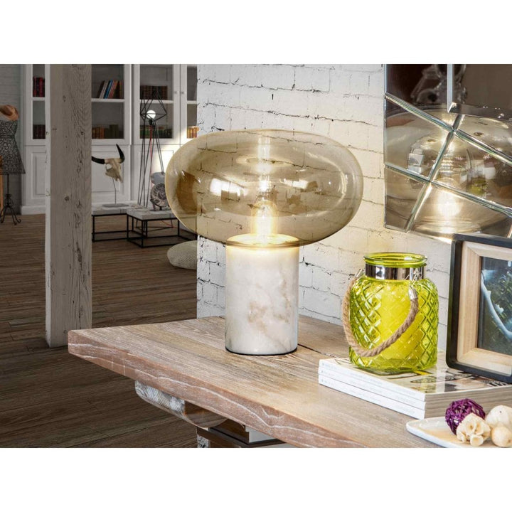 Schuller 837156UK Fungi Table Lamp White Marble