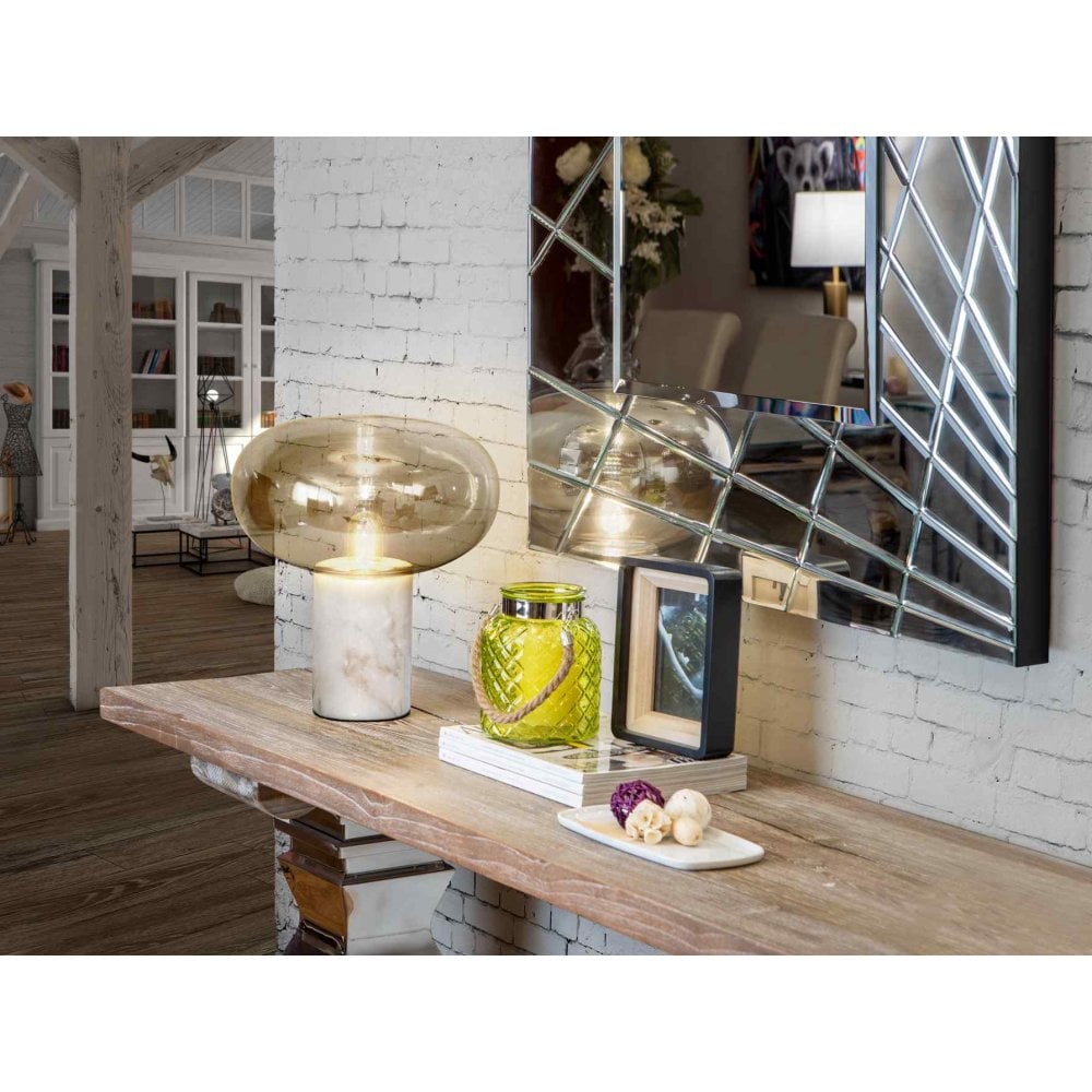 Schuller 837156UK Fungi Table Lamp White Marble