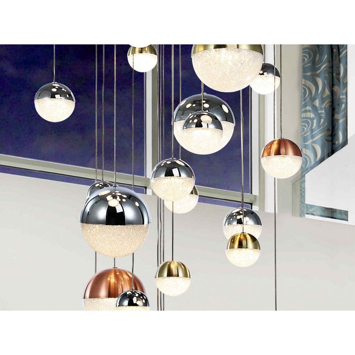 Schuller 793960GK Sphere LED Large Pendant 27 Light Chrome Brass Copper