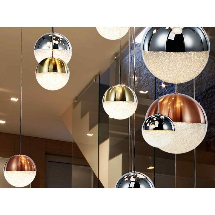 Schuller 793960K Sphere LED Pendant 27 Light Dimmable Chrome Brass Copper