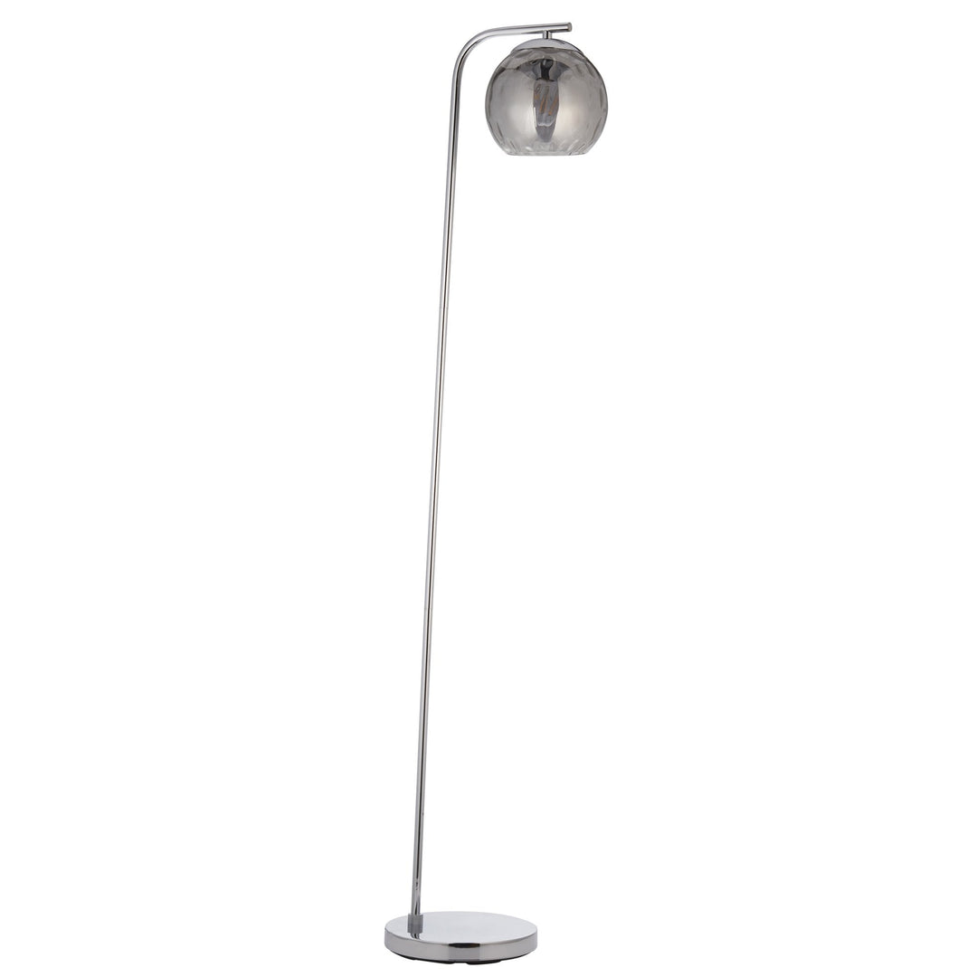 Endon 97978 Dimple 1 Light Floor Lamp Chrome Plate & Smoked Mirror Glass