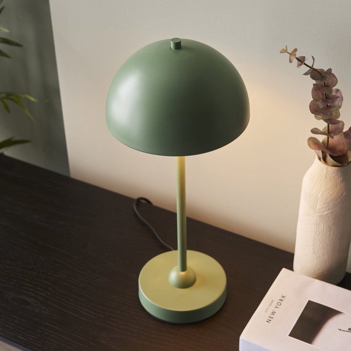 Endon 98495 Saroma 1 Light Table Lamp Matt Myrtle Green Paint