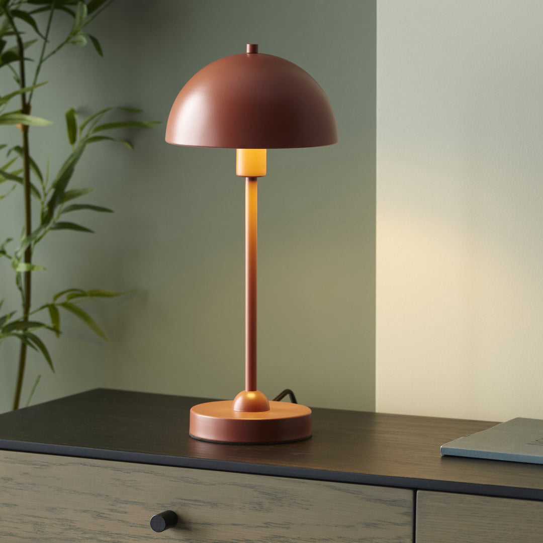 Endon 98496 Saroma 1 Light Table Lamp Matt Terracotta Paint