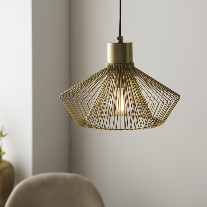 Endon 99498 Kimberley 1 Light Pendant Gold Paint Finish