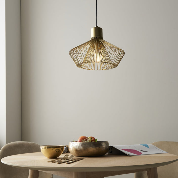 Endon 99498 Kimberley 1 Light Pendant Gold Paint Finish