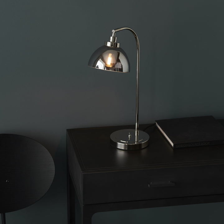 Endon 100043 | Caspa Table Lamp | Bright Nickel & Mirrored Glass